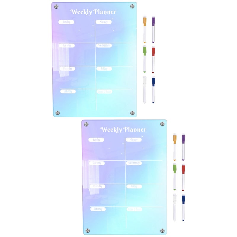2 Sets of Magnetic Planning Board Chores Planning Board Dry Erase Refrigerator Board Home Supply - Image 1
