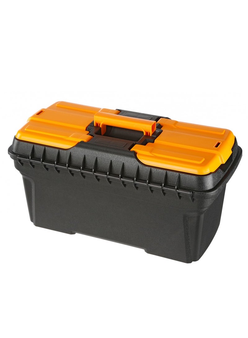Mano MG-19 Toolbox with Metal Latch 19" – 263mm x 494mm x 250mm, Plastic Toolbox Black/Yellow - Image 3