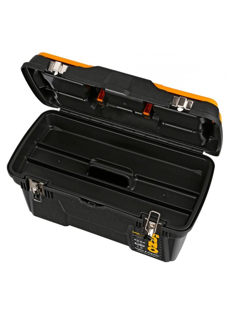 Mano MG-19 Toolbox with Metal Latch 19" – 263mm x 494mm x 250mm, Plastic Toolbox Black/Yellow - Image 5