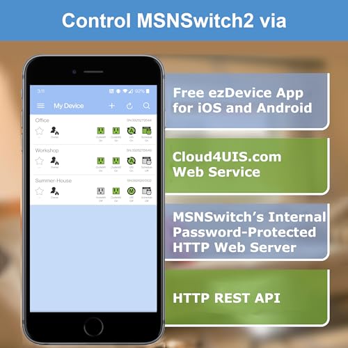 Proxicast MSNSwitch2 Internet Enabled IP Remote Power Switch with Reboot - Control via Smartphone App, Cloud Service, Web Browser or API - 2 Independent AC Power Outlets (Model UIS-722b) - Image 3