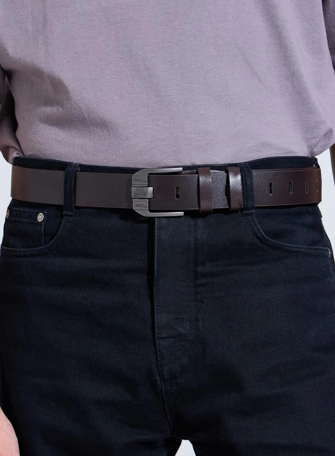 Styli  Men Brown Jeep Metal Buckle Belt for Men | Best Price UAE