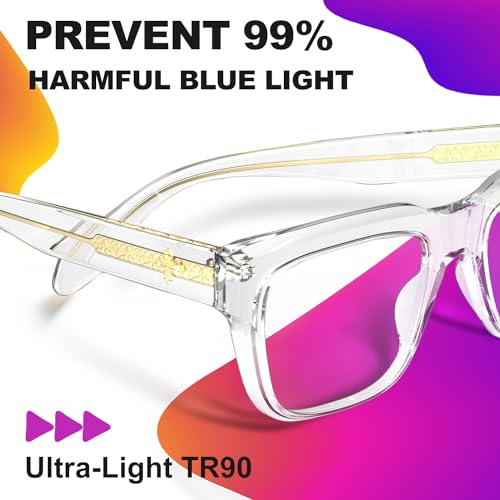 VISOONE TR90 Square Blue Light Blocking Glasses Fashion Computer Eyewear for Women and Men RANDI - Image 5