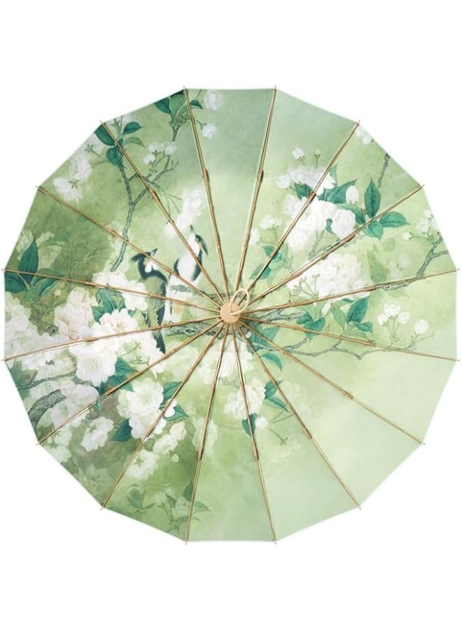 SELFIE CAT ArtShield™ Vintage Folding Umbrella - UPF 50+ Sun & Rain Guard (L.R.C ColorArmor™) - Image 1