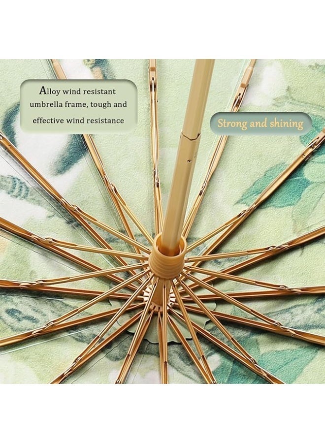 SELFIE CAT ArtShield™ Vintage Folding Umbrella - UPF 50+ Sun & Rain Guard (L.R.C ColorArmor™) - Image 3