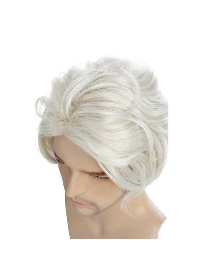 Beweig Mens Grey Wigs Short Bob Wave Silver Gray Wig Halloween Cosplay Wig Anime Costume Party Wig For Old Men - Image 5