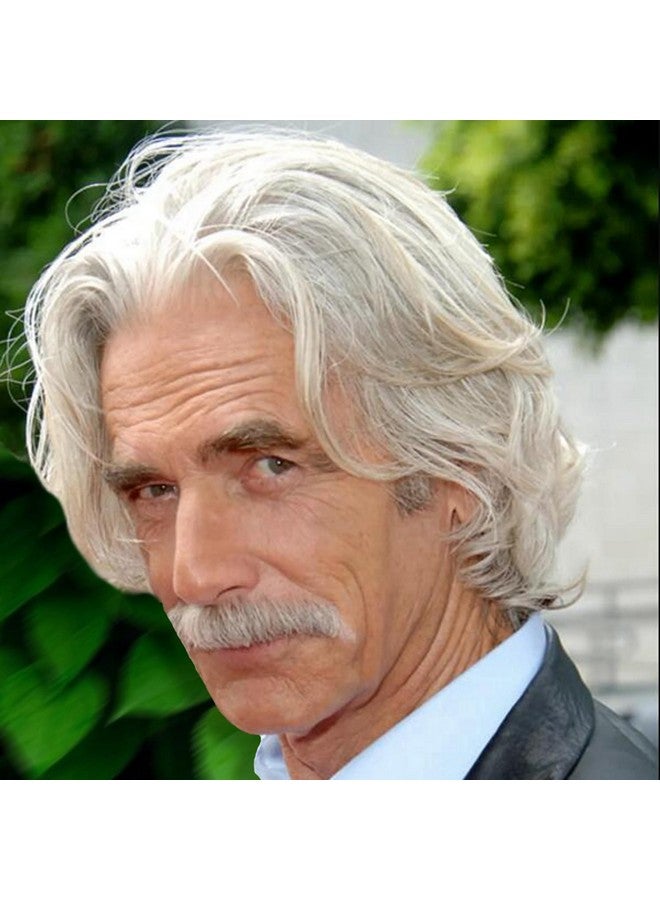 Beweig Mens Grey Wigs Short Bob Wave Silver Gray Wig Halloween Cosplay Wig Anime Costume Party Wig For Old Men - Image 1