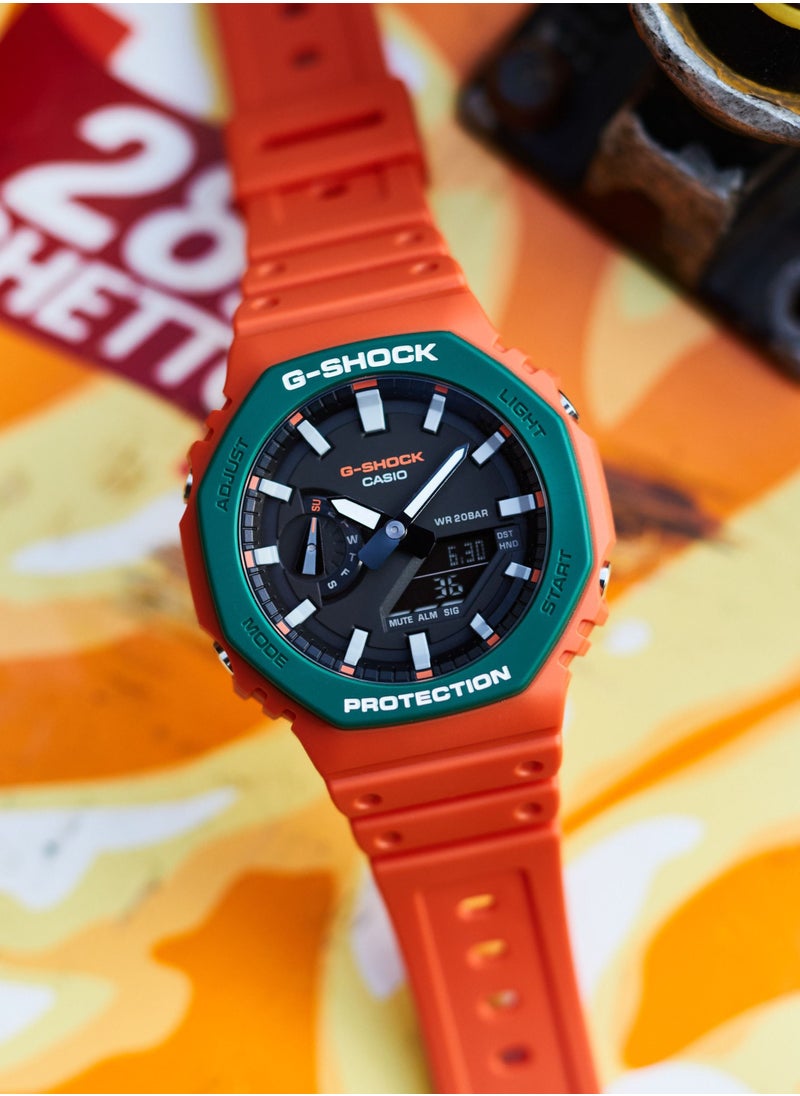 CASIO - Men's Octagonal Resin Analog-Digital Watch GA2110SC-4A - Image 1