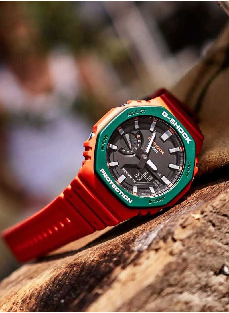 CASIO - Men's Octagonal Resin Analog-Digital Watch GA2110SC-4A - Image 1