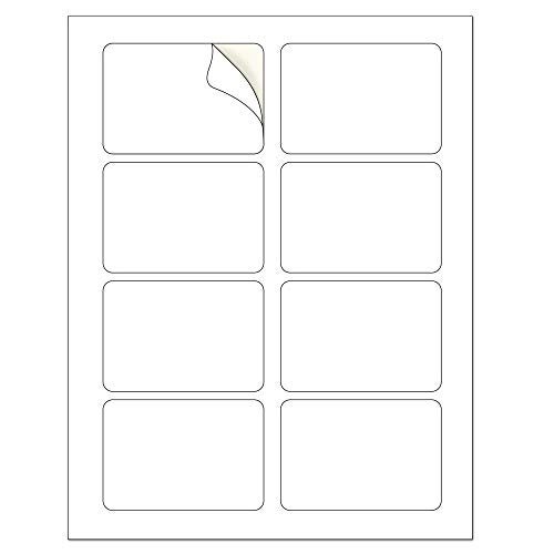 LotFancy Printable Name Tag Stickers, 2 1/3" x 3 3/8", Pack of 160, 20 Sheets, Matte White, Name Tag Labels for Inkjet/Laser Printer - Image 1