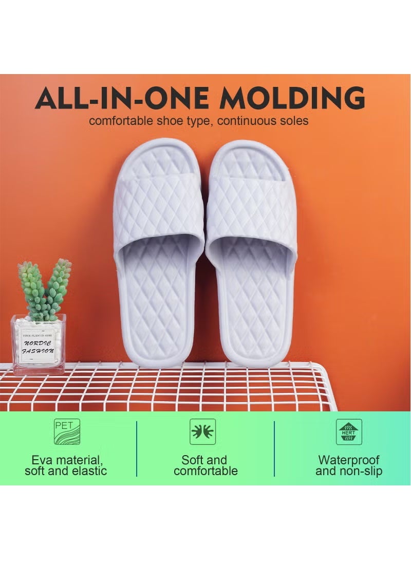 Bathroom Anti-slip Shower Indoor Soft Light Weight Flat Sandals Slippers for Indoor Outdoor Grey - Image 4