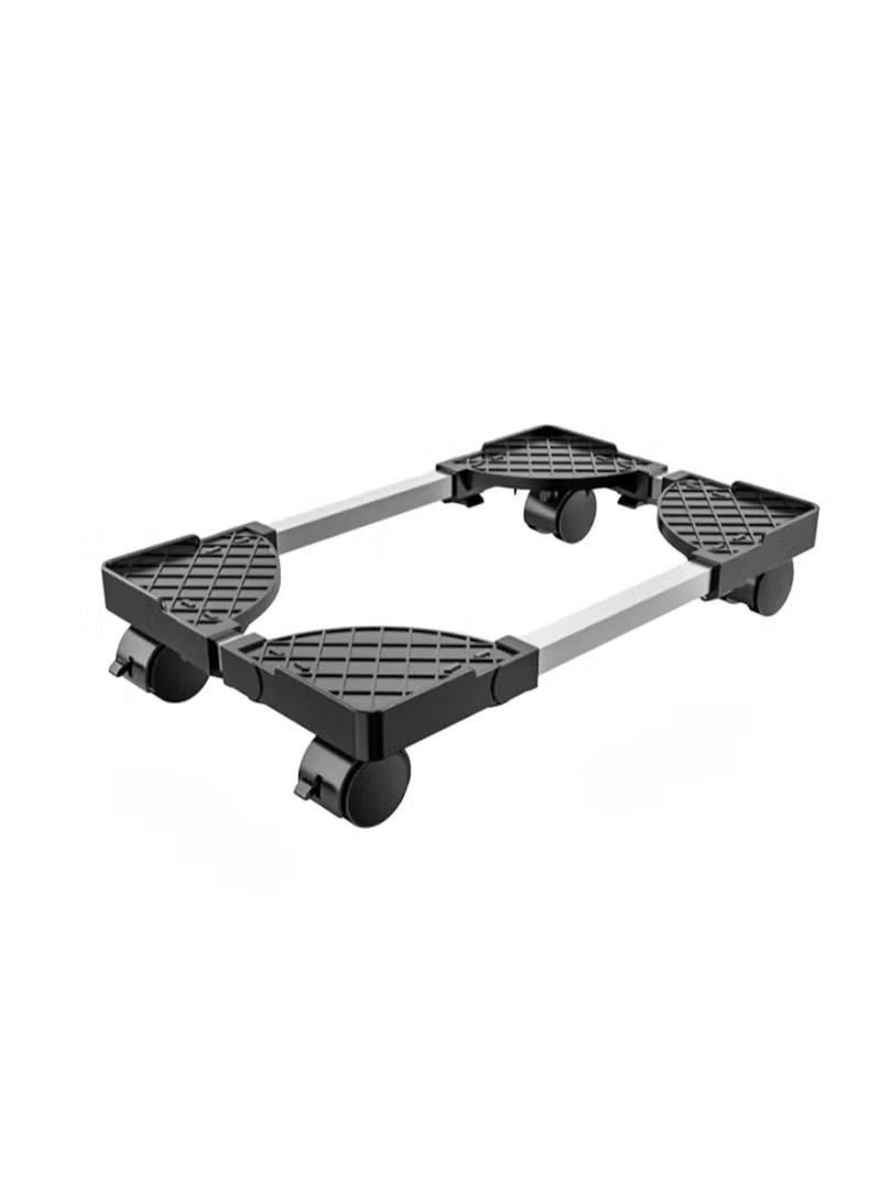 Huitich Black Retractable Base Stand with Universal Wheels & Brake – Adjustable 22–34 cm × 40–52 cm - Image 1