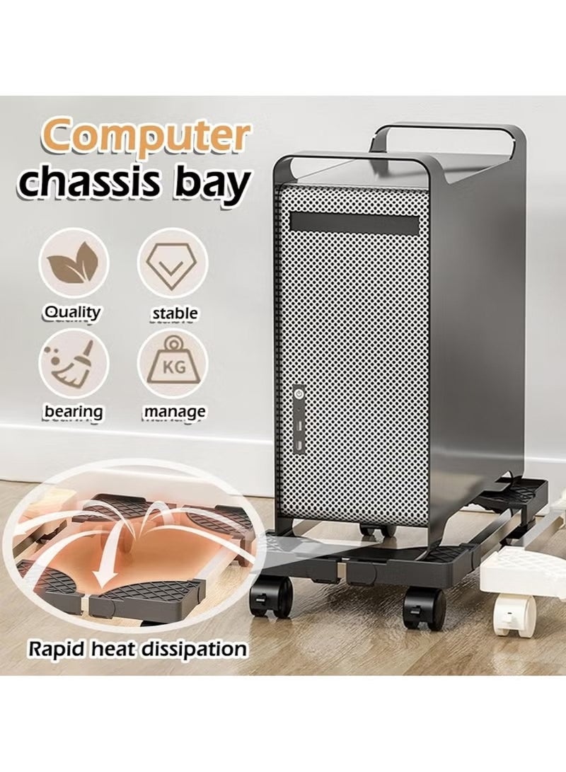 Huitich Black Retractable Base Stand with Universal Wheels & Brake – Adjustable 22–34 cm × 40–52 cm - Image 5