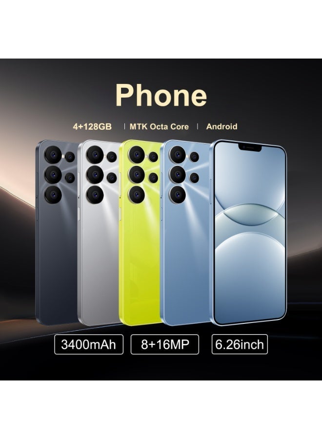  FUFFI هاتف ذكي S24 Pro يعمل بنظام أندرويد 12 وشاشة 6.26 بوصة، هاتف محمول 4+128 جيجابايت و8+16 ميجابكسل بقدرة 3400 مللي أمبير في الساعة لهاتف متجر Google Play باللون الرمادي - Image 2
