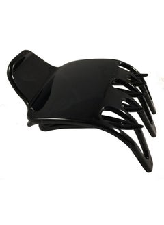Parcelona French Paw Black Wide Covered Spring Side Slide In Jaw Yoga Hair Claw Clip  - Image 1