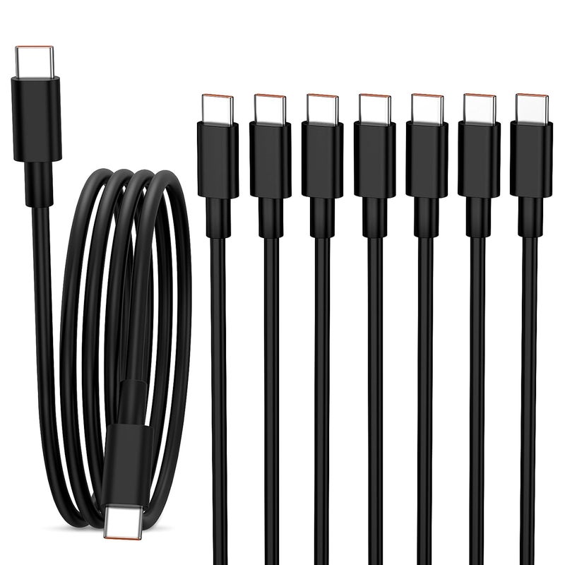 شيتيك [عبوة من 8] كابل USB C إلى C، شحن سريع بقدرة 100 واط PD، كابل من نوع C، كابلات شاحن USB C لـ iPhone 16 15 Pro Max Google Pixel iPad Pro MacBook Pro Switch (أسود) - Image 1