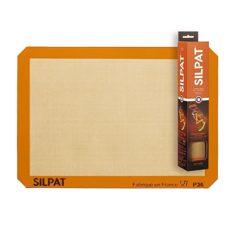 Silpat Premium Non-Stick Silicone Baking Mat, Half Sheet Size, 11-5/8 x 16-1/2, Orange - Image 1