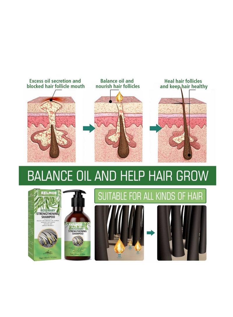 إيلهو شامبو هوكوسي روزماري المقوي، شامبو لعلاج تساقط الشعر للتحكم في التلف والتجعيد، شامبو للعناية بالشعر الرقيق والروزماري 100 مل - Image 2