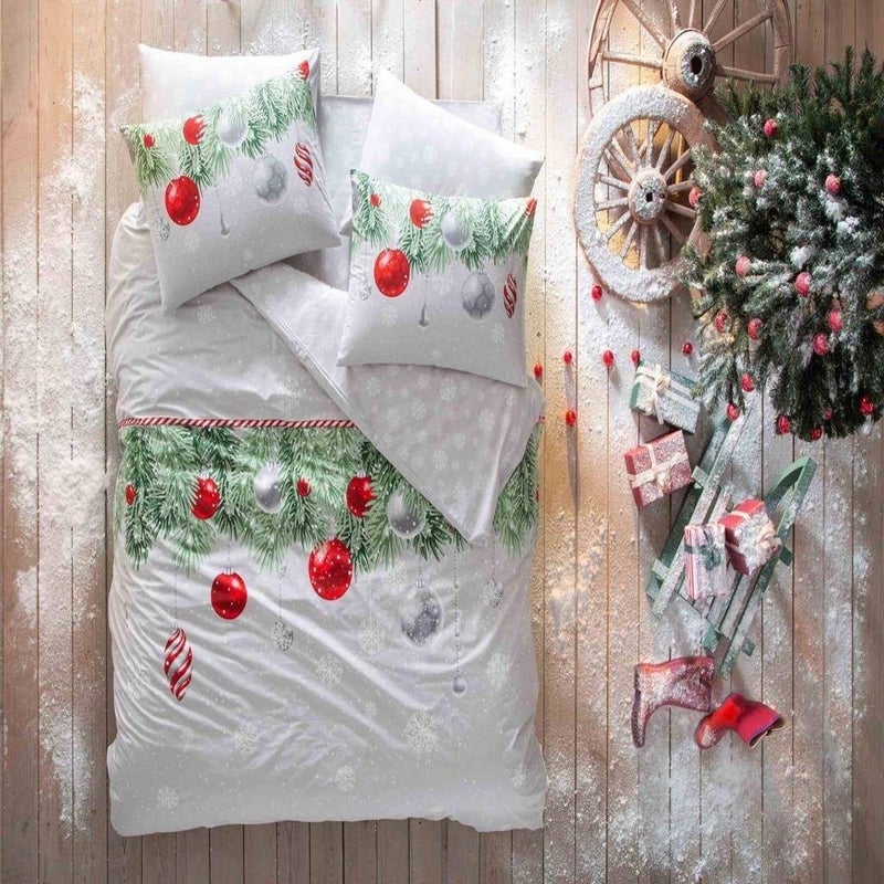 TA Tac New Season Ranforce Double Duvet Cover Set Snowflake  - Image 1