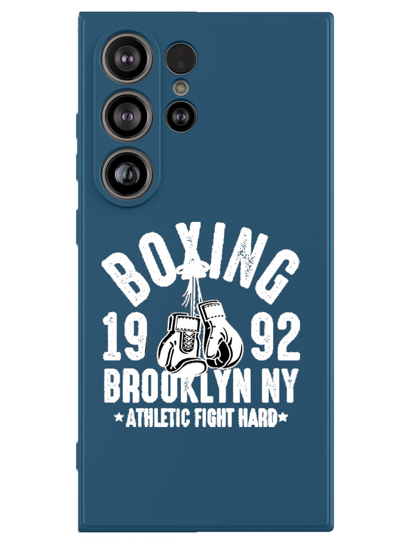 Theodor Protective Slim Fit Case Liquid Silicone Cover with Full Body Protection Anti-Scratch Shockproof Case For Samsung Galaxy S25 Ultra (Blue) - Boxing Brooklyn - White - Image 1