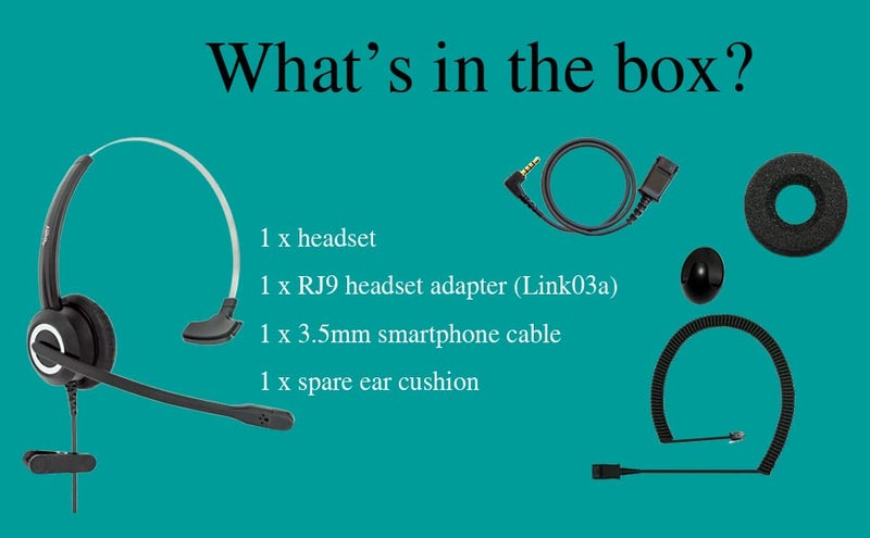 daily headset RJ9 Corded Office Headset HD Voice for MITEL Nortel Meridian NEC Polycom Packet 8 ShoreTel Xblue IP Phones, Plus 3.5mm Adapter (Monaural) - Image 2