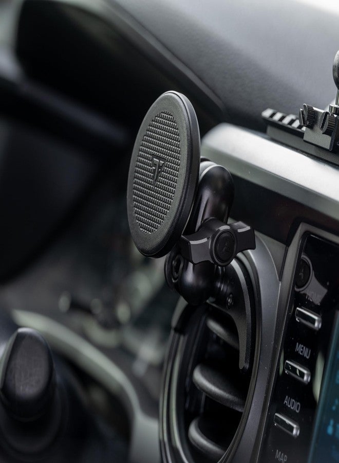 Tackform Link Vent Phone Mount Compatible with 2016-2023 Toyota Tacoma and 2014-2021 Toyota Tundra | Aluminum | Zero Slip | Compatible with MagSafe | Universal Magnetic Holder | 2" Arm | Black Knob - Image 3