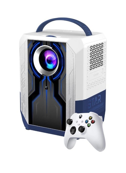 Projector, Portable LED Projector with Retro Game Console, 10,000 Games, Kids Gift, Home Theater Mini Projector with 130" Screen, Hi-Fi Speaker, 180° Rotation, WiFi, Bluetooth 5.0, HDMI USB, Remote & Wireless Controller