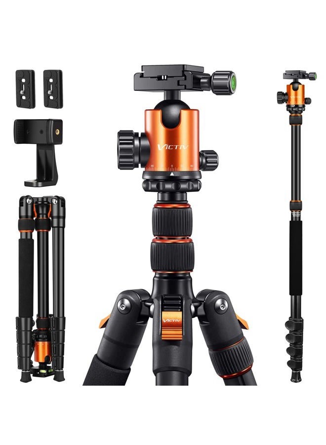 Victiv Tripod Camera Tripod, 82 inches Aluminum Tripod for DSLR, 80 inches Monopod, Lightweight Tripod with 360 Degree Ball Head Loads Up to 30 lbs for Travel and Work - Image 1