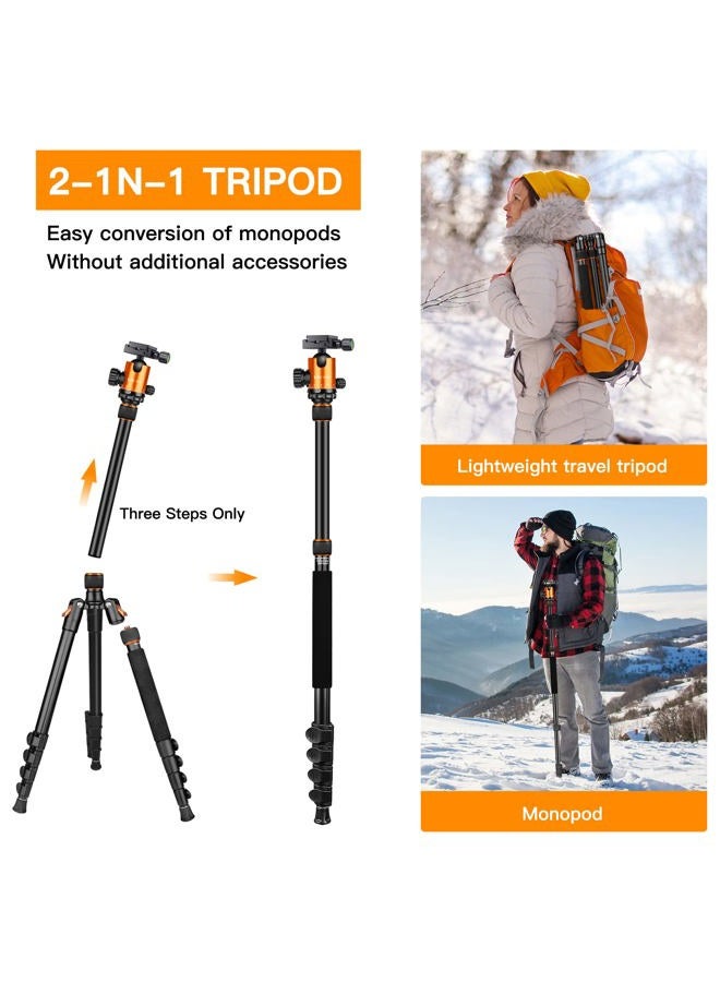 Victiv Tripod Camera Tripod, 82 inches Aluminum Tripod for DSLR, 80 inches Monopod, Lightweight Tripod with 360 Degree Ball Head Loads Up to 30 lbs for Travel and Work - Image 4