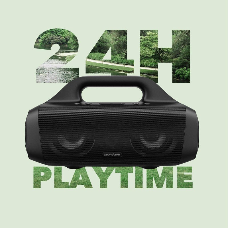 Soundcore Anker Motion Boom Waterproof Bluetooth Speaker with Titanium Drivers, BassUp Technology, IPX7, 24H Playtime, App, Built-in Handle, Outdoor Speaker for Camping, Pool, Beach, Backyard - Image 2