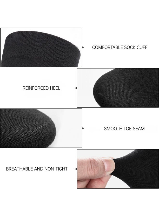 شبيلي طقم مكوّن من 6 أزواج من جوارب القطن‑البوليستر بطول منتصف الساق للاستخدام الصيفي والأعمال والكاجوال (سلوتش)، قابلة للتهوية ومانعة للتعرّق ومضادة للروائح مع حافة مطاطية عالية، متينة ولا تتكوّن عليها الوبر، مناسبة للرجال للنشاط اليومي والرياضة (أسود) - Image 3
