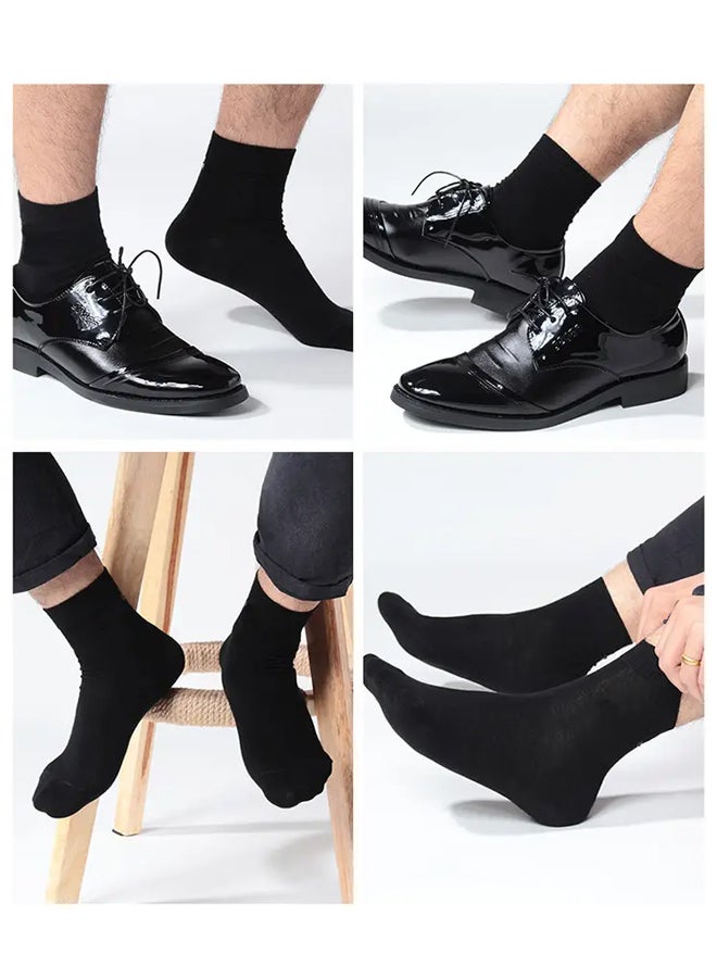 شبيلي طقم مكوّن من 6 أزواج من جوارب القطن‑البوليستر بطول منتصف الساق للاستخدام الصيفي والأعمال والكاجوال (سلوتش)، قابلة للتهوية ومانعة للتعرّق ومضادة للروائح مع حافة مطاطية عالية، متينة ولا تتكوّن عليها الوبر، مناسبة للرجال للنشاط اليومي والرياضة (أسود) - Image 4