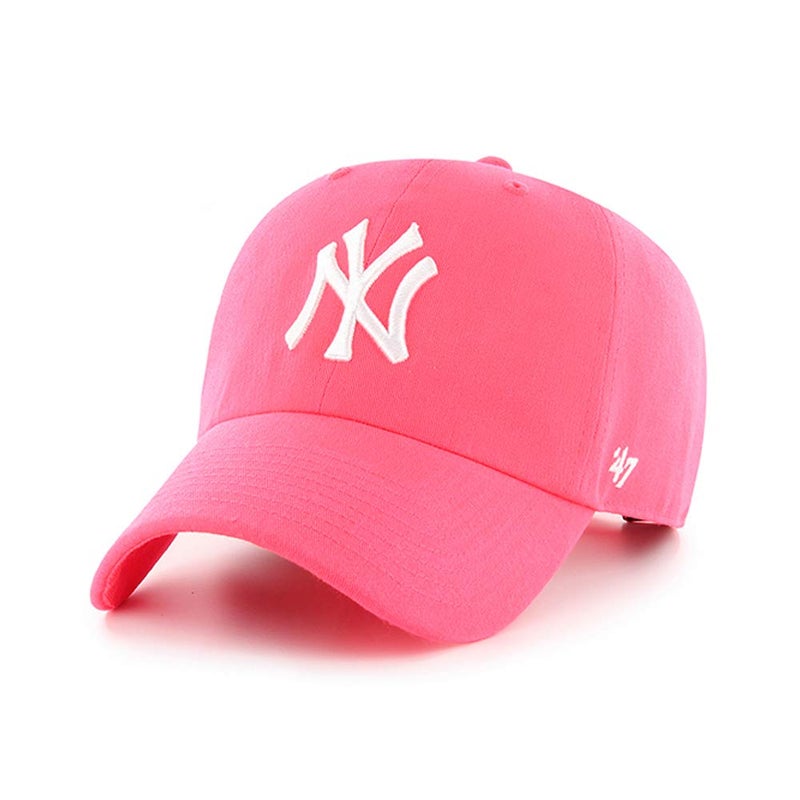 47 '47 New York Yankees Adjustable Cap Clean Up MLB, White, Pink, One Size - Image 1