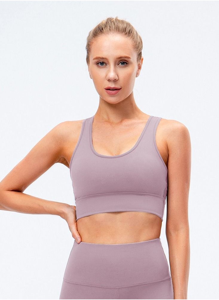 Loquat - New  nylon shock gathering running bra yoga vest - Image 1