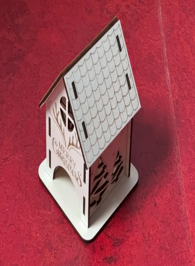3D CUBES 3D Wooden Christmas House Toy | Laser Cut Mini House with Festival Design | DIY Assembly Creative Craft | Educational Learning Toy | Table Top Decorative Wooden Model - Image 5
