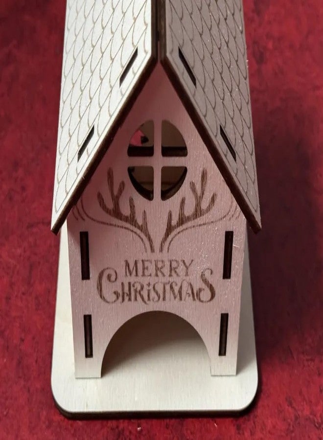 3D CUBES 3D Wooden Christmas House Toy | Laser Cut Mini House with Festival Design | DIY Assembly Creative Craft | Educational Learning Toy | Table Top Decorative Wooden Model - Image 4
