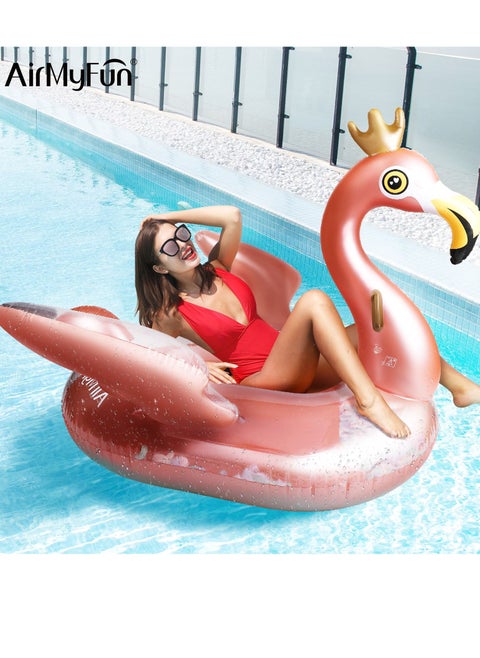 AirMyFun Flamingo Pool Float for Adults Inflatable Giant Flamingo Pool Lounge Swimming Pool for Party