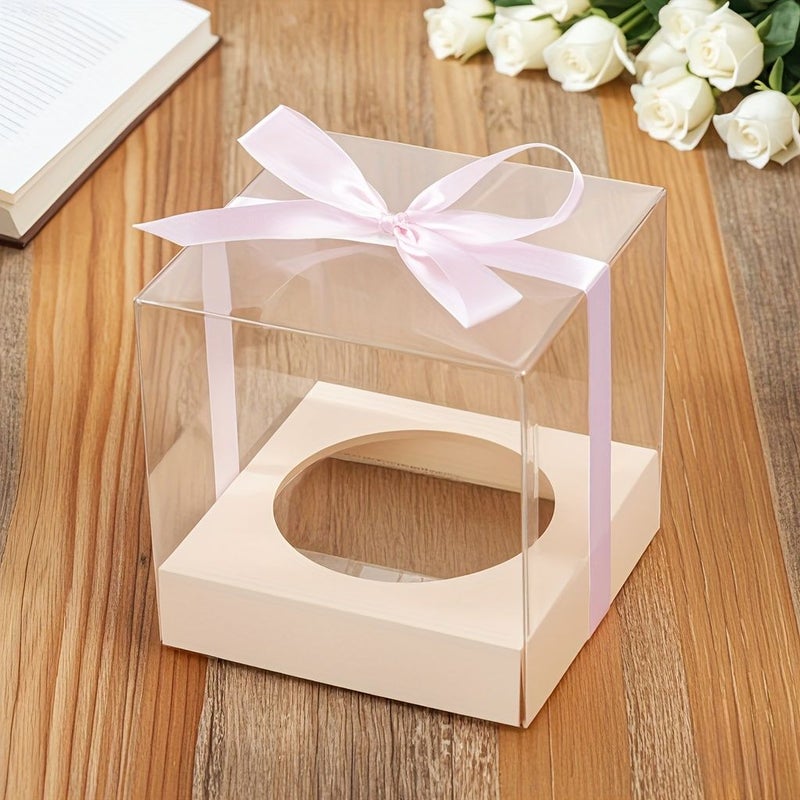 ٢٥ صندوق هدايا بلاستيكي شفاف فضي متين من PVC لتغليف وتخزين وديكور حفلات الزفاف - Image 2