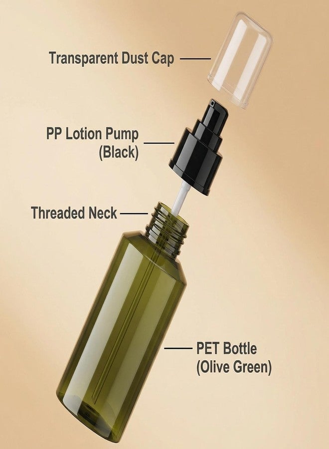 Elandy 2Pcs 100ml/3.3oz Empty Green Plastic Lotion Pump Bottles with Black Pump Top Refillable Travel Liquid Soap Dispenser Jars Packing Storage Container for Cosmetic Remover Oil - Image 4