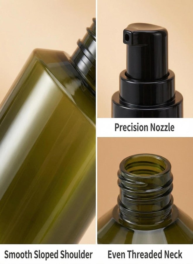 Elandy 2Pcs 100ml/3.3oz Empty Green Plastic Lotion Pump Bottles with Black Pump Top Refillable Travel Liquid Soap Dispenser Jars Packing Storage Container for Cosmetic Remover Oil - Image 5