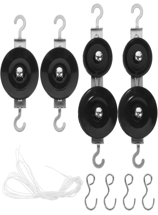 JECOMPRIS 10-Piece Mechanics Pulley Block Set - Heavy Duty Metal Fixed & Movable Pulleys with Ropes, Hooks, STEM Physics Lab Science Kit & Simple Machines Teaching Equipment - Image 1