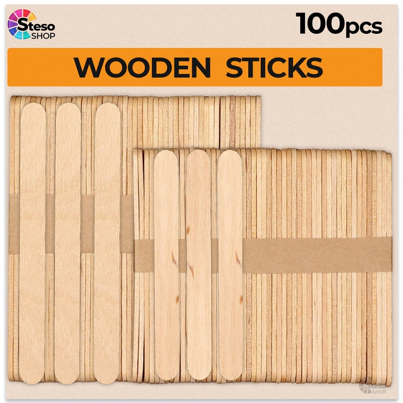 Popsicle Stick for Craft Supplies Sticks  Premium Quality 100 pcs Assorted Size  Popsicle Mixed Sizes Assorted Jumbo Multi Mini Large Wood Strips  Craft for Kids