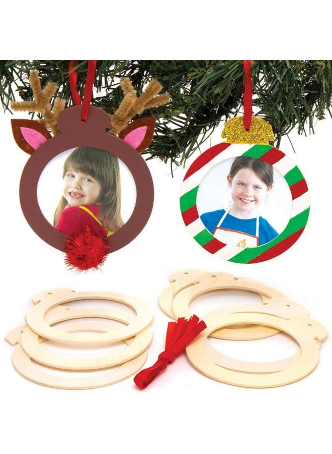 Baker Ross AT220 Wooden Photo Baubles - Pack Of 10, Christmas Arts And Crafts, Kids Arts and Crafts Kits - Image 2