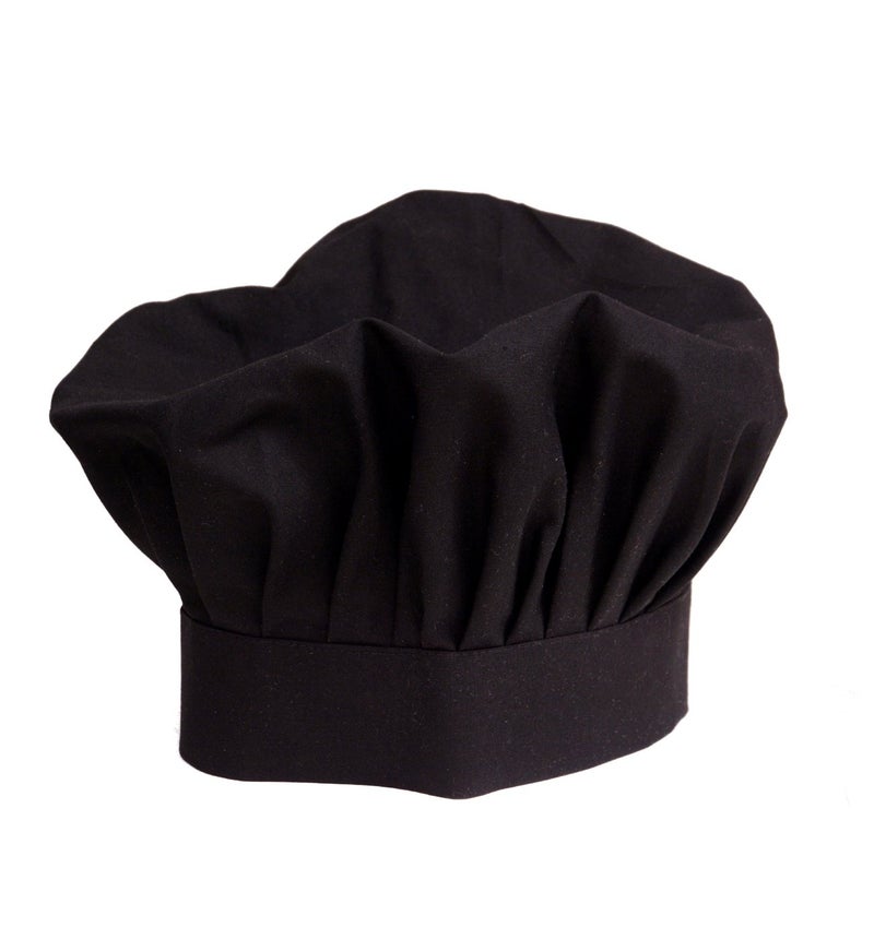 Switchon Unisex-Adult Chef's Cap Cum Hat For Home and Hotel Solid Fabric - Black and White (Pack of 2), 20.47 L X 15.8 w inch - Image 2