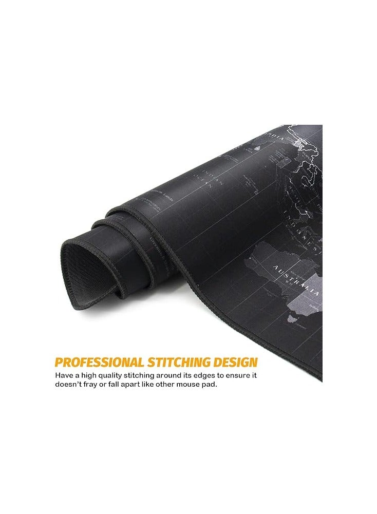 Gaming Mouse Map Pad 35.4X15.74X0.12 Inch,HD World Map Mouse Pad,with Non-Slip Base,Waterproof and Foldable Pad,Desktop Pad Suitable for Gamers,Suitable for Desktop,Office and Home,Black - Image 3