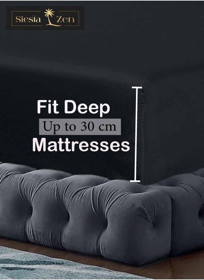Siesta Zen - Siesta Zen Microfiber Fitted Bed Sheet – 30cm Deep Pocket, Wrinkle-Resistant, Machine Washable, Soft, Cozy & Fade-Resistant – Perfect Fit for a Comfortable Night’s Sleep - Image 1