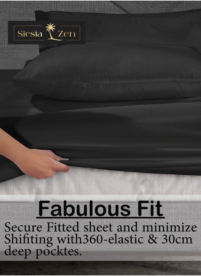 Siesta Zen - Siesta Zen Microfiber Fitted Bed Sheet – 30cm Deep Pocket, Wrinkle-Resistant, Machine Washable, Soft, Cozy & Fade-Resistant – Perfect Fit for a Comfortable Night’s Sleep - Image 1
