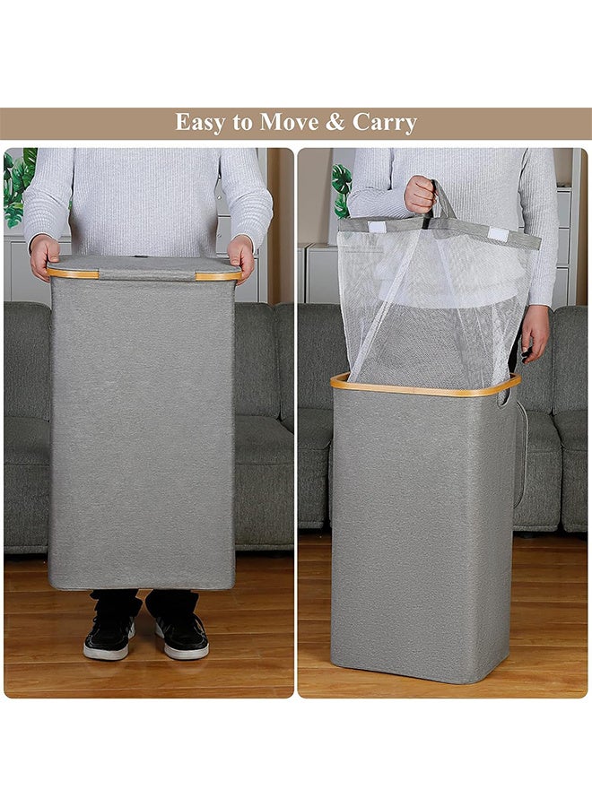 RATSAW 100L Foldable Laundry Hamper with Lid and Removable Inner Bags Large Capacity Laundry Basket with Handle for Bedroom Laundry Bin for Home Bathroom  - Image 4