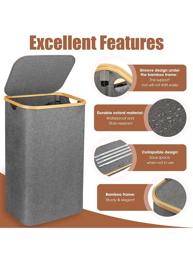 RATSAW 100L Foldable Laundry Hamper with Lid and Removable Inner Bags Large Capacity Laundry Basket with Handle for Bedroom Laundry Bin for Home Bathroom  - Image 3
