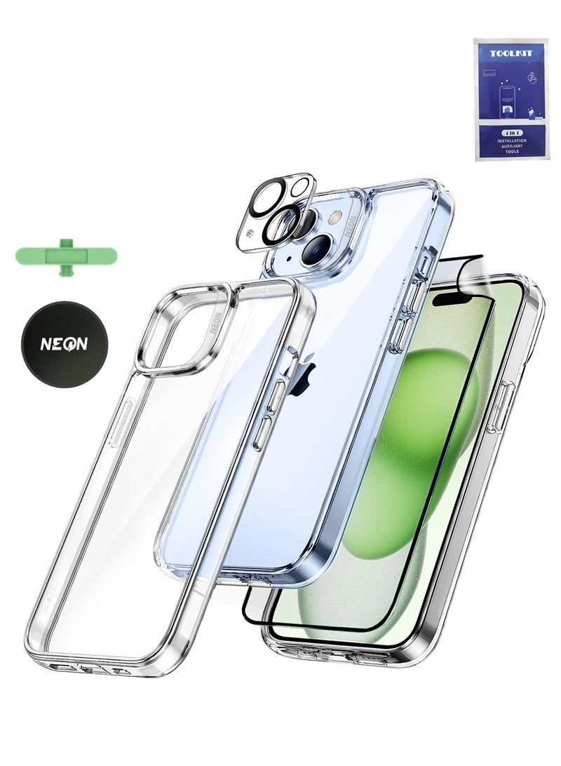 Neon 6 In 1 Anti-Shock Combo Pack For Apple iPhone 15 2023 Clear - Image 1