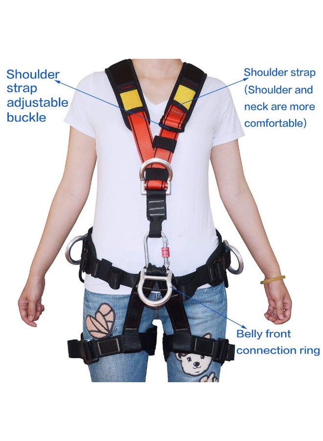 Ru syanl Full Body Safety Harness - Fall Protection 300KG Capacity Universal Size Rock Climbing, Safety seat belt for Rappelling Fire Rescuing Tree Climbing Gear High-altitude work - Image 5